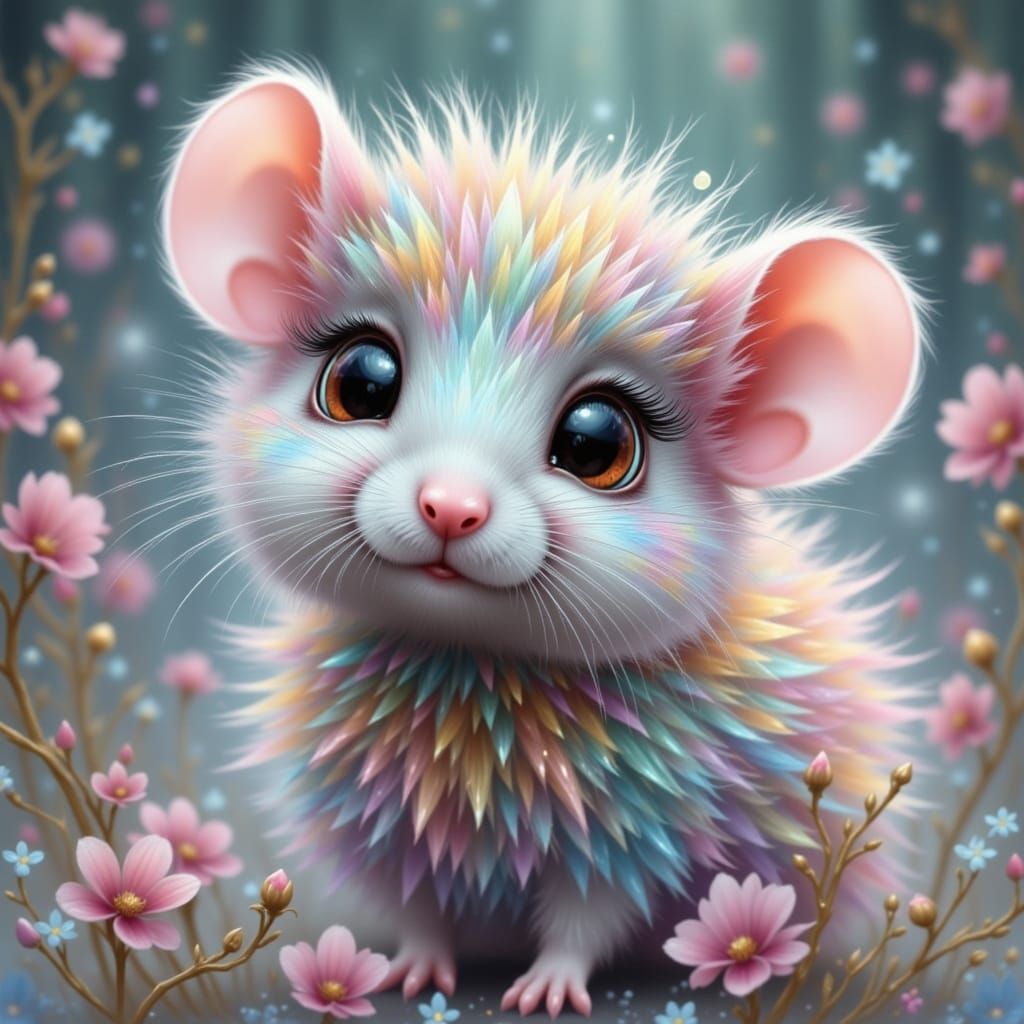 Adorable Mice with Rainbow Fur and Long Lashes