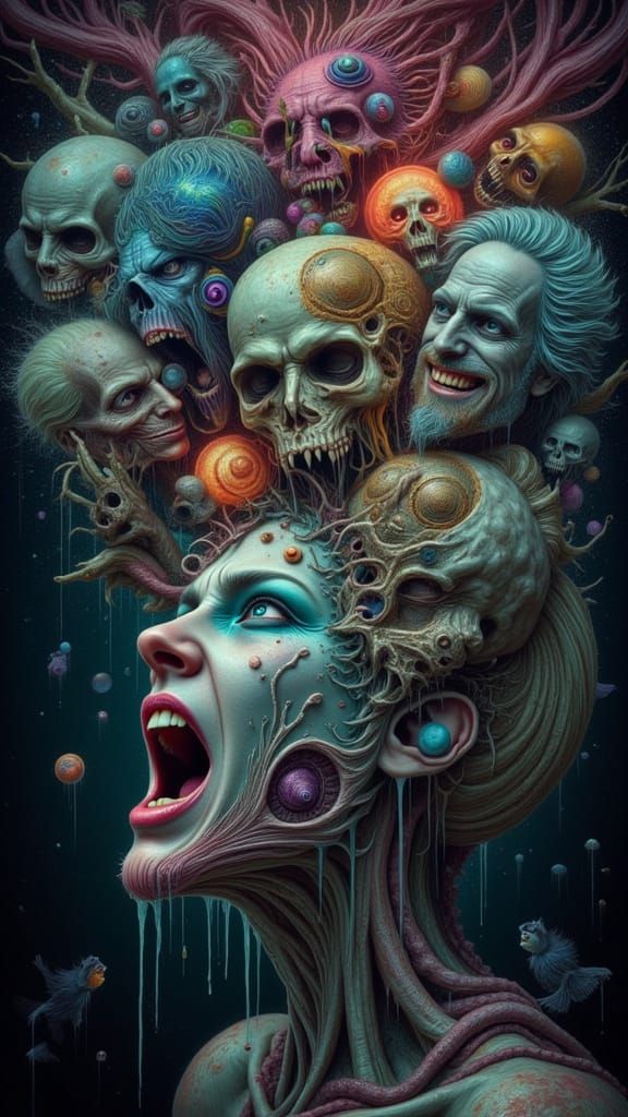 Mindscape of Contemplation and Chaos: Bioluminescent Drips