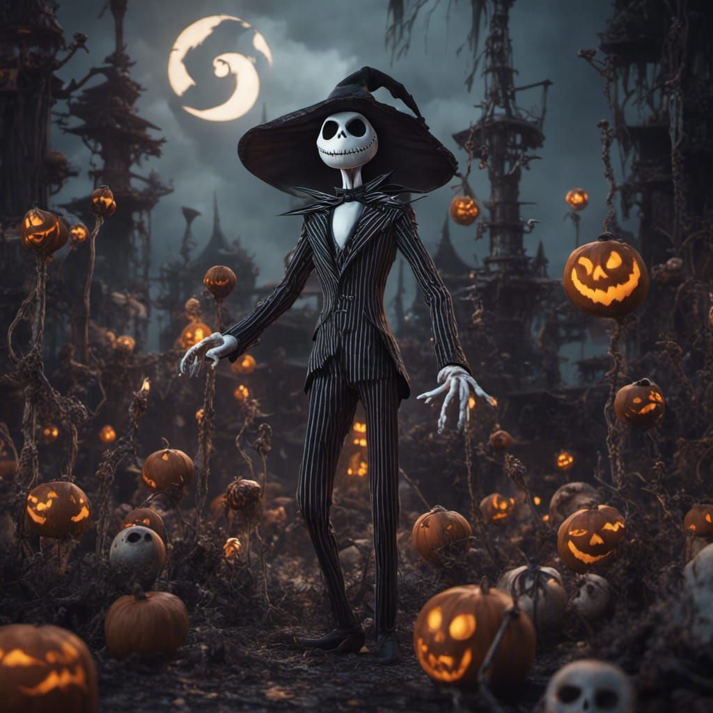 Detailed Matte Painting of Jack Skellington in 8K