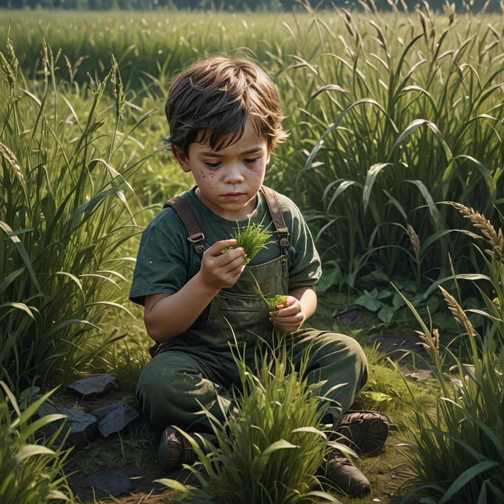 Whimsical Child in a Vibrant Field