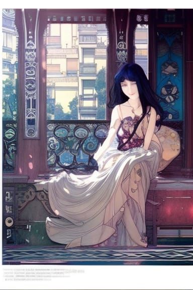 Serene Art Nouveau Anime Environment Design