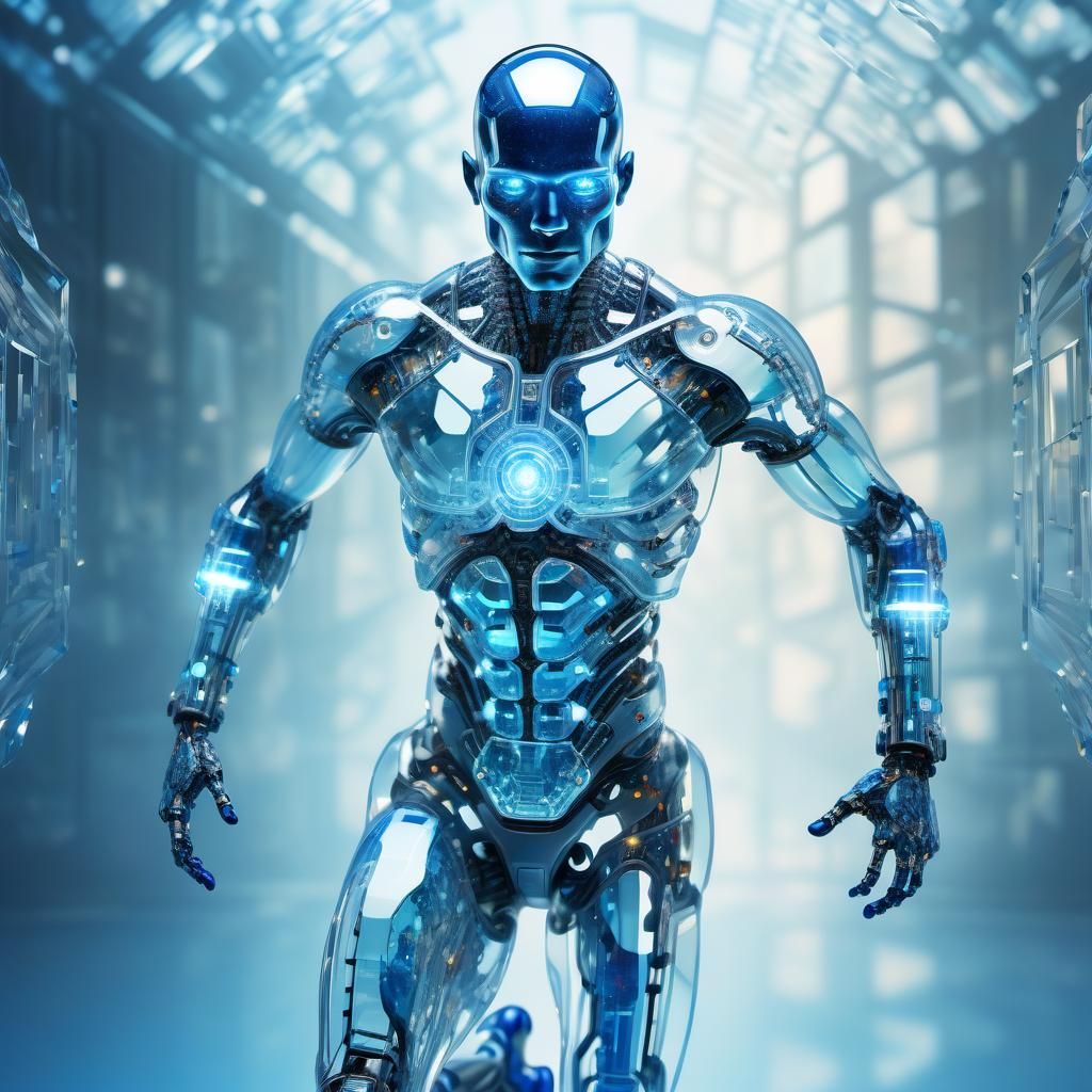 cyborg made of crystals