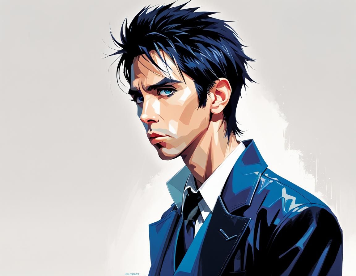 Anime Style Mugshot Portrait with Big Eyes