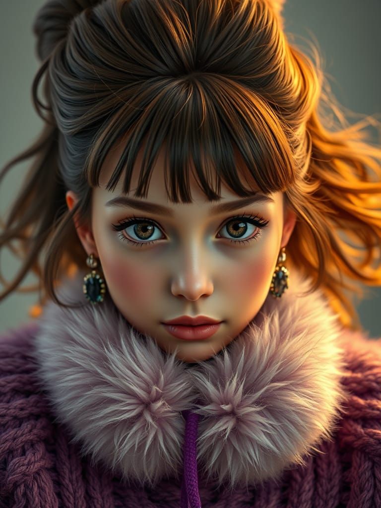 Glamorous Dark Fantasy Portrait in Luxury Style