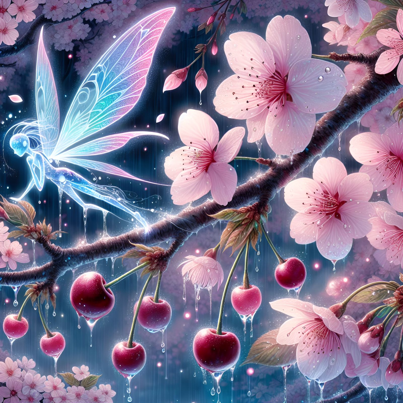 Cherry tree with blossoms