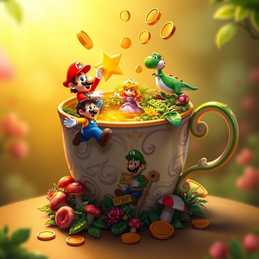 Mushroom Kingdom Teacup Miniature World