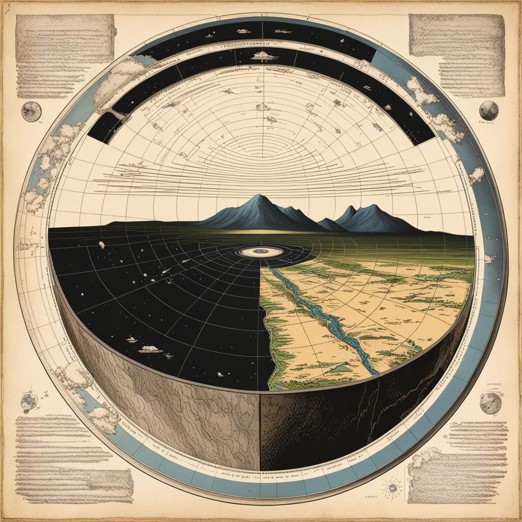 Flat Earth Disc with Magnetic Rock Center