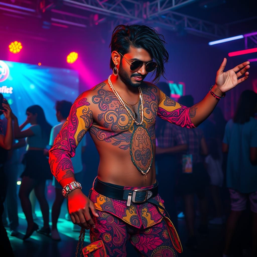 Dancing at a Cyberpunk Rave