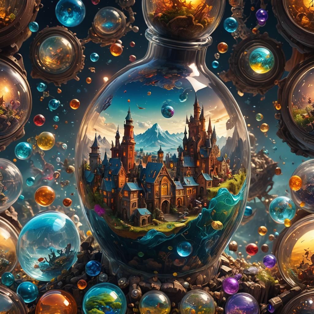 A World Inside a Bottle: Detailed Matte Painting