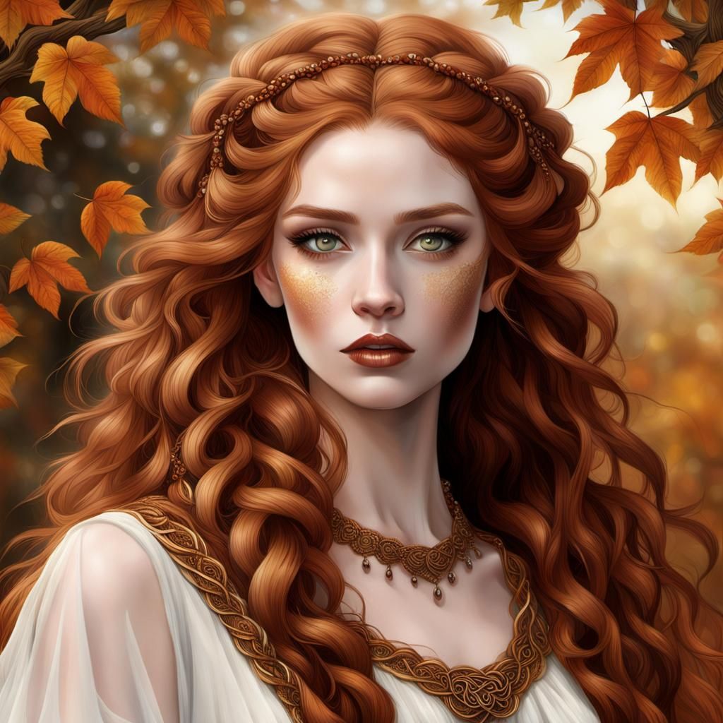 Autumn Woman in Romantic Style