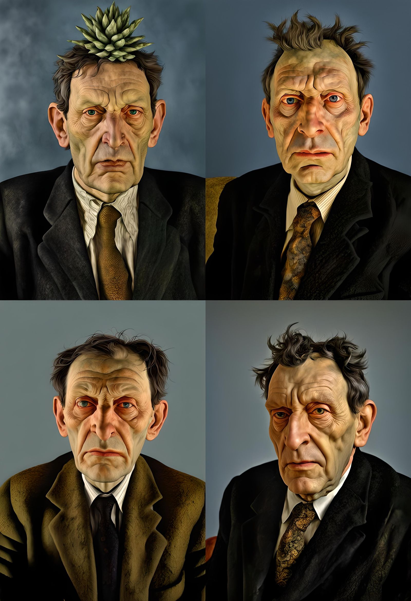 Vivid Mandelbulb Junctions in Hyperrealistic Otto Dix Style