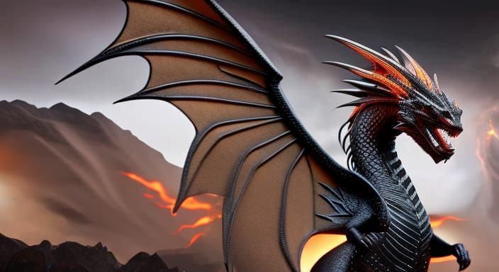 Galactic Black Dragon God of Fire