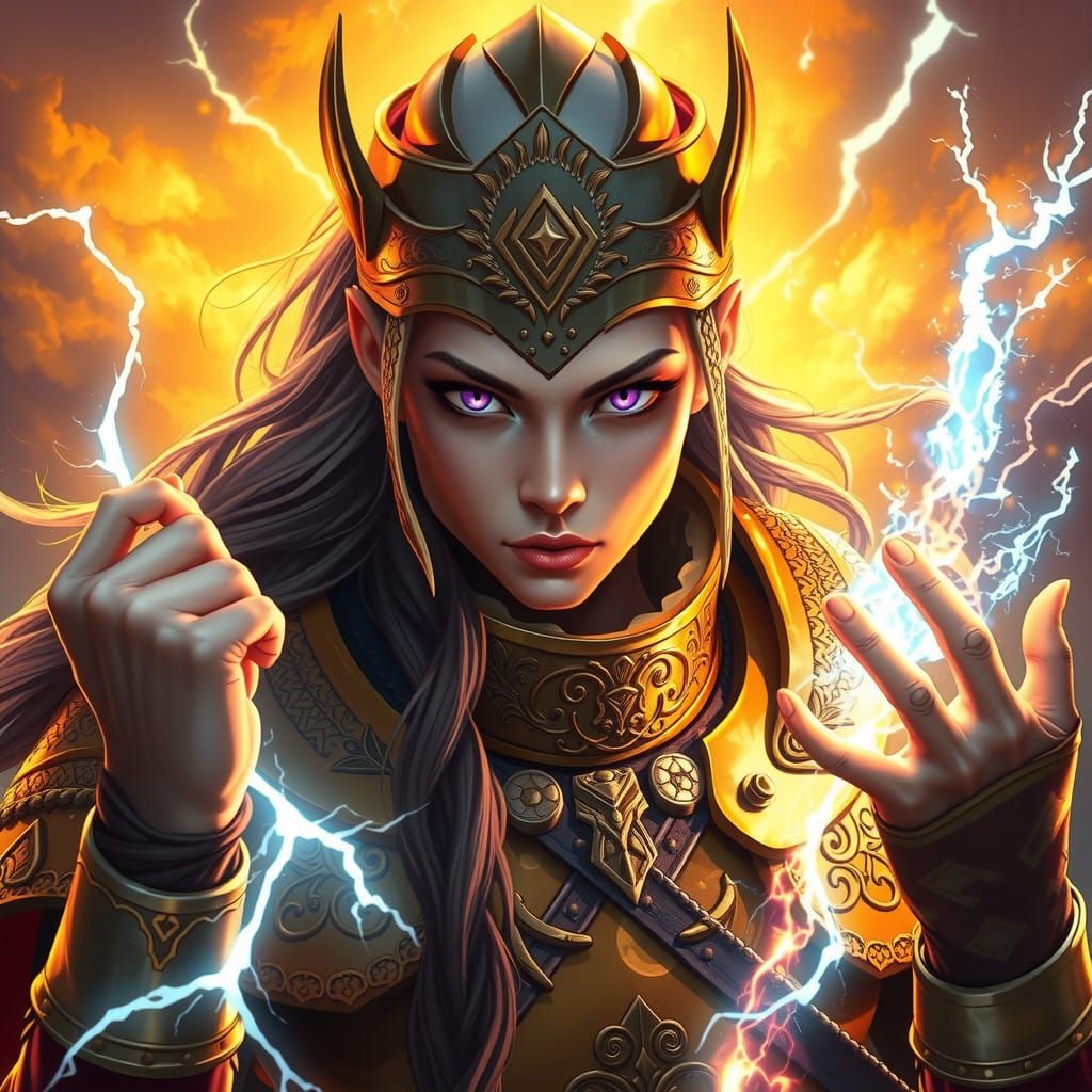 Ethereal Viking Warrior Empress Radiates Power and Healing