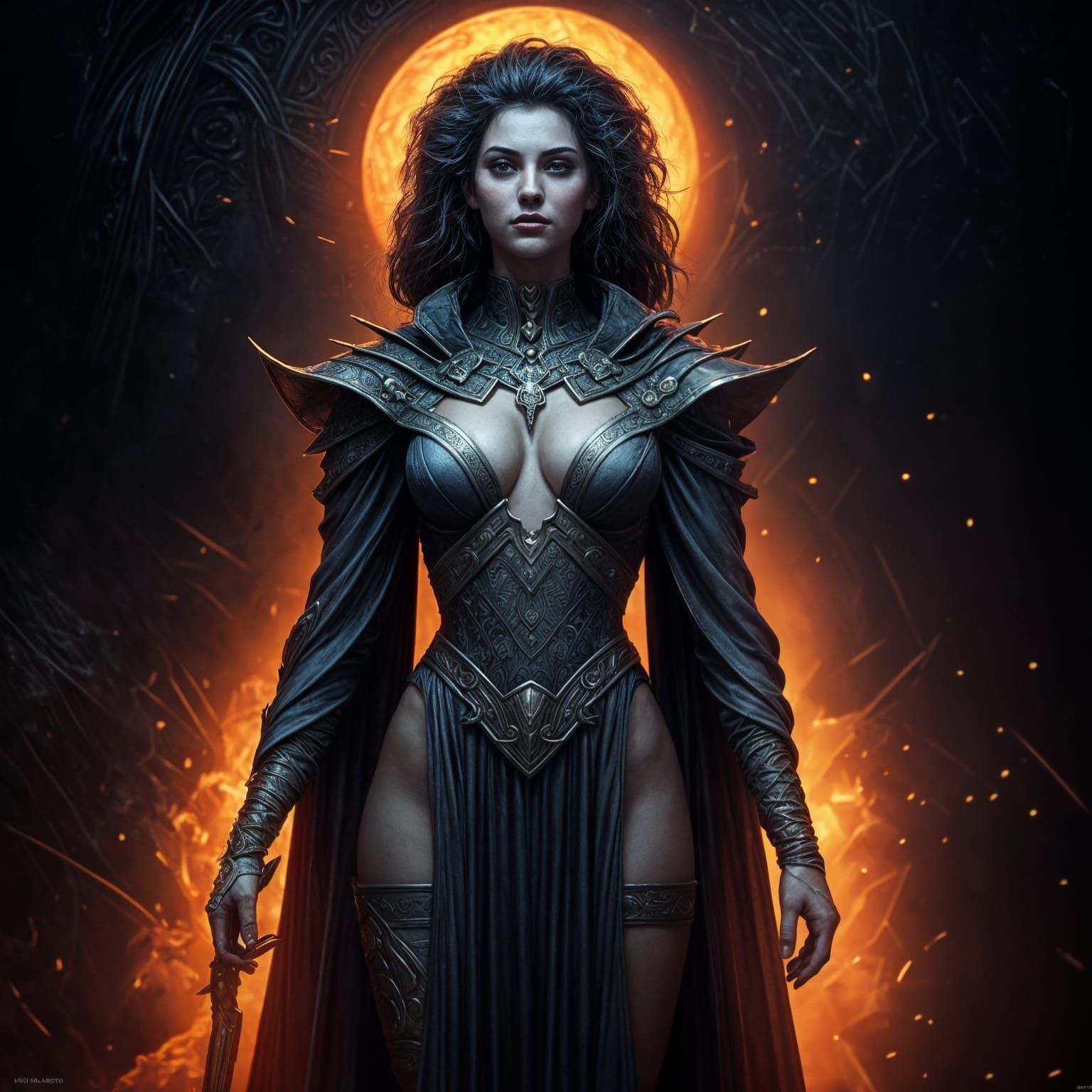Dark Fantasy Sorceress Portrait in 8k Resolution