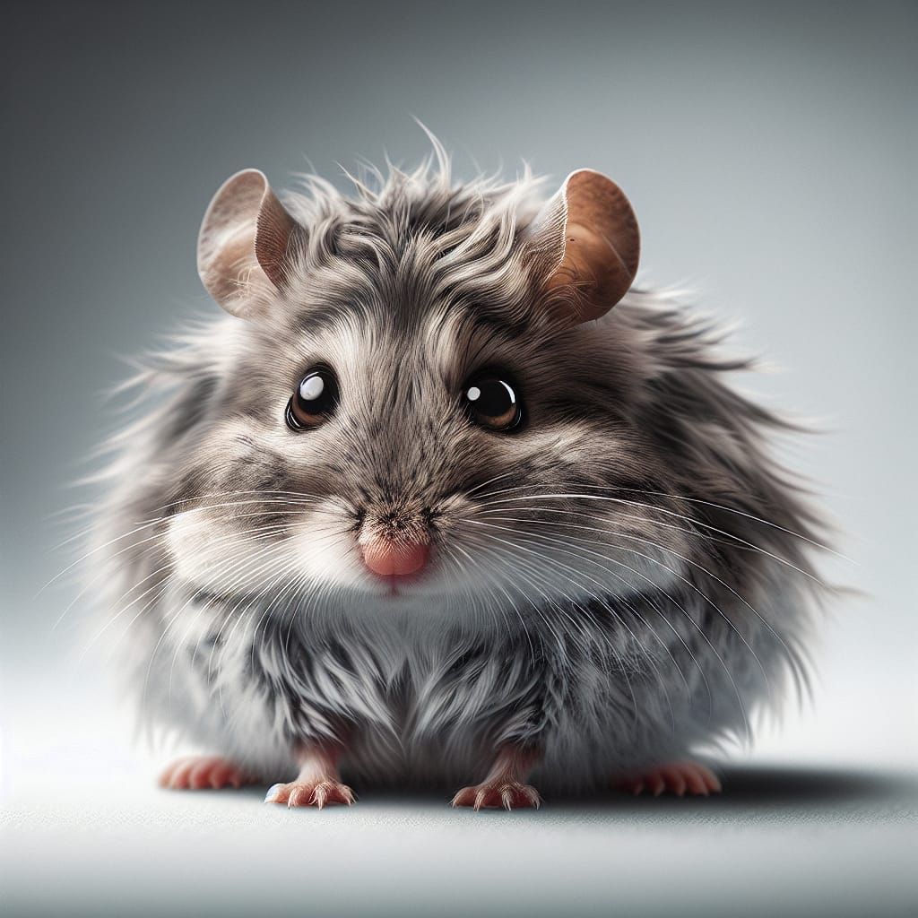 Enchanting Grey Rodent with Unique Hybrid Features