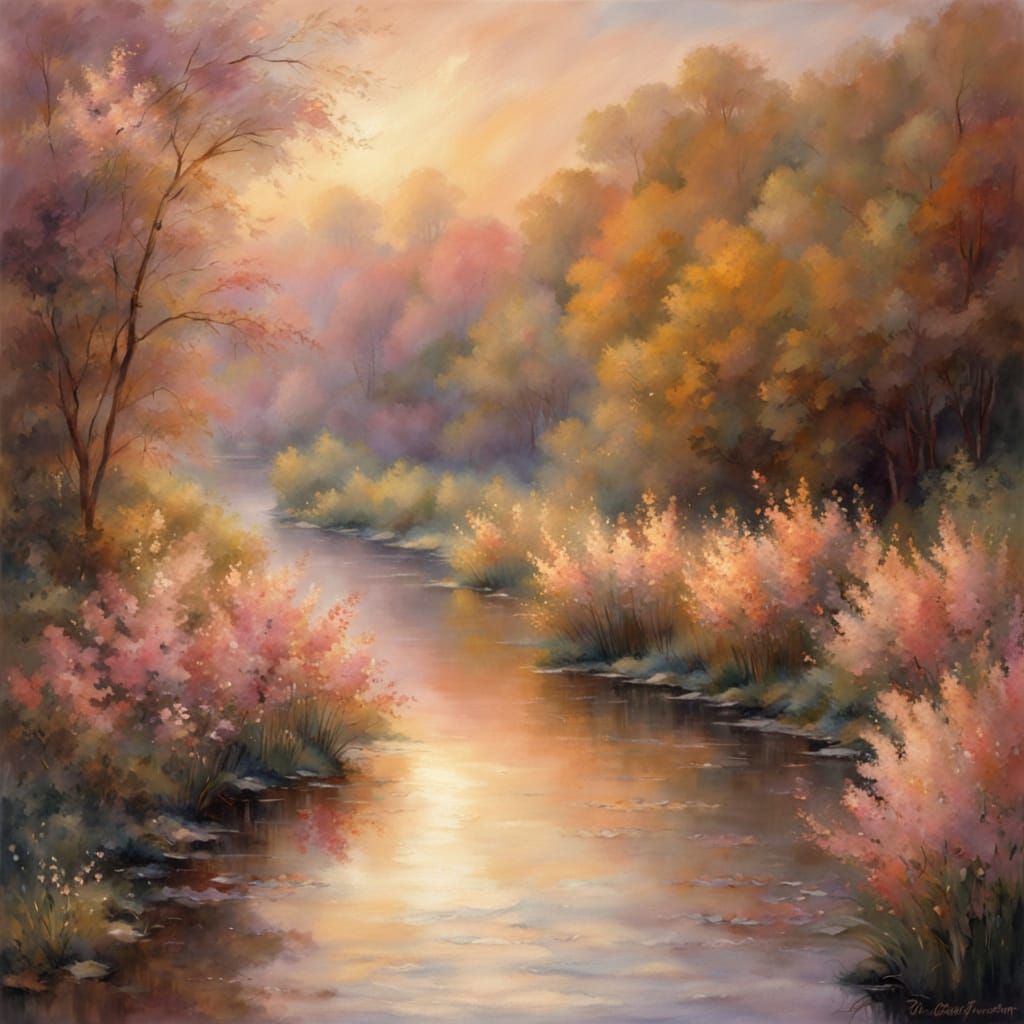 Dreamy Watercolor Portrait of a Beautiful Woman