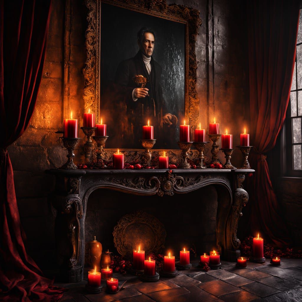 Candlelit Ambiance in Dark Academia Style