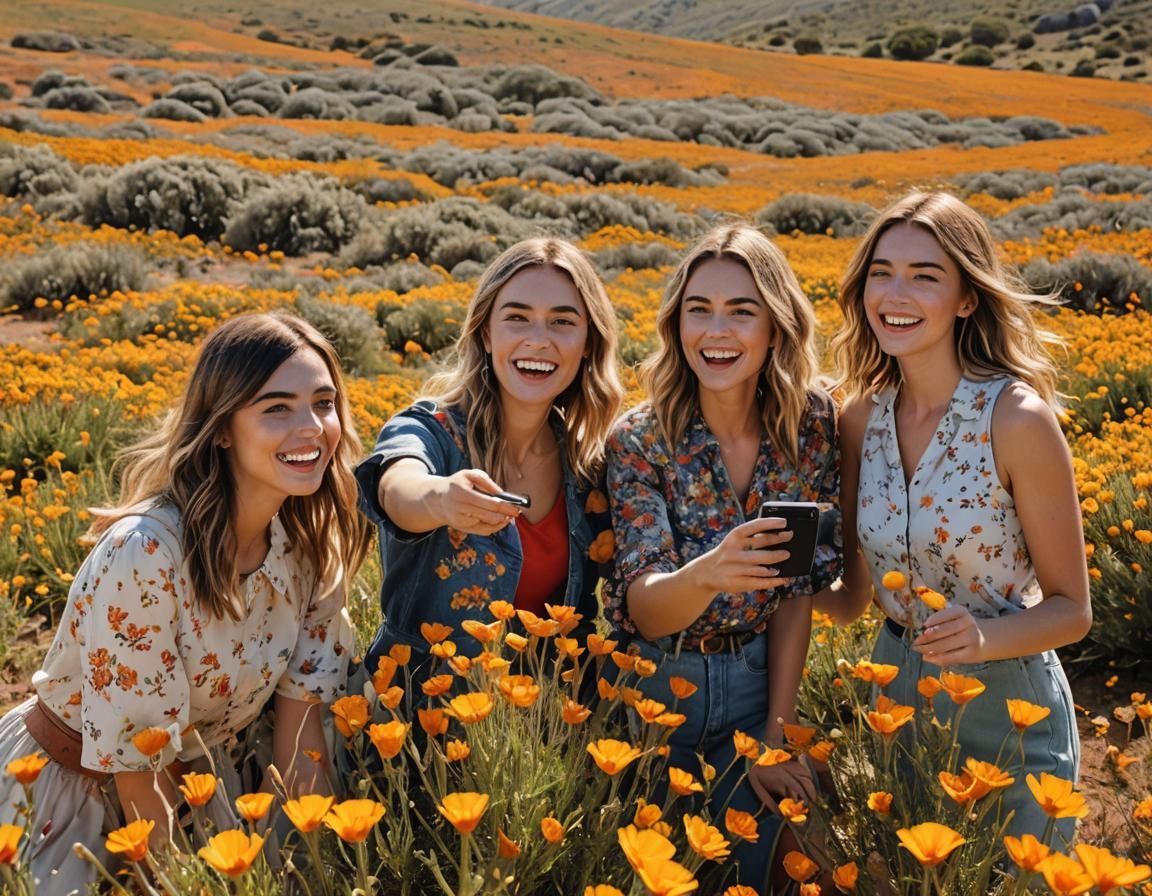 Friends' Selfie in Namaqualand's Spring Flowers
