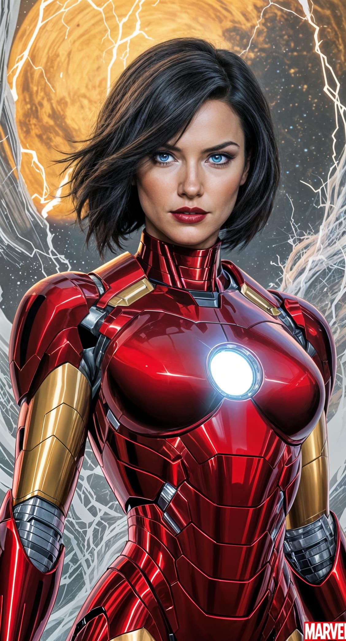 Hannah Waddingham as Iron Woman in Comic Book Art