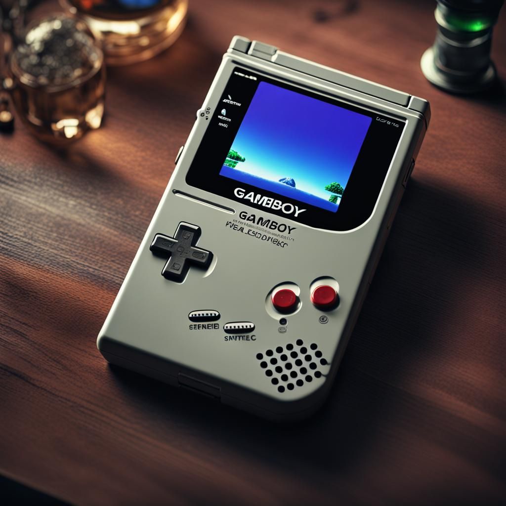Hyperrealistic Game Boy on Table in 8K