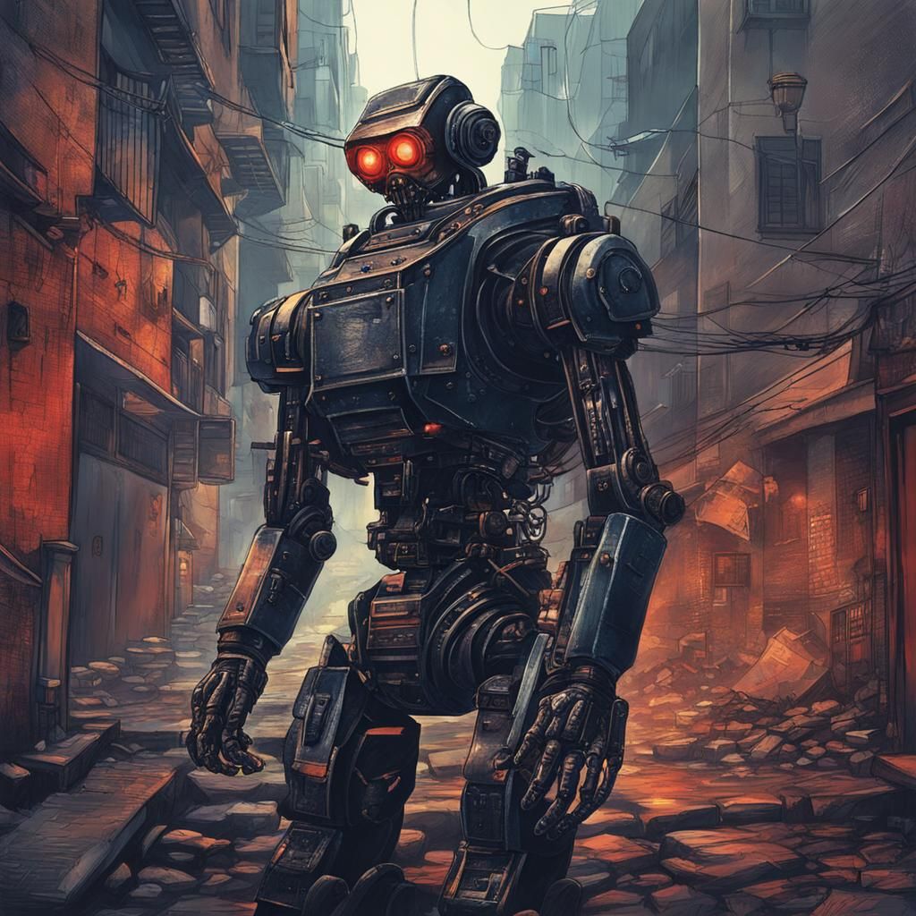 Gritty Back Alley Scene with Threatening Undertones