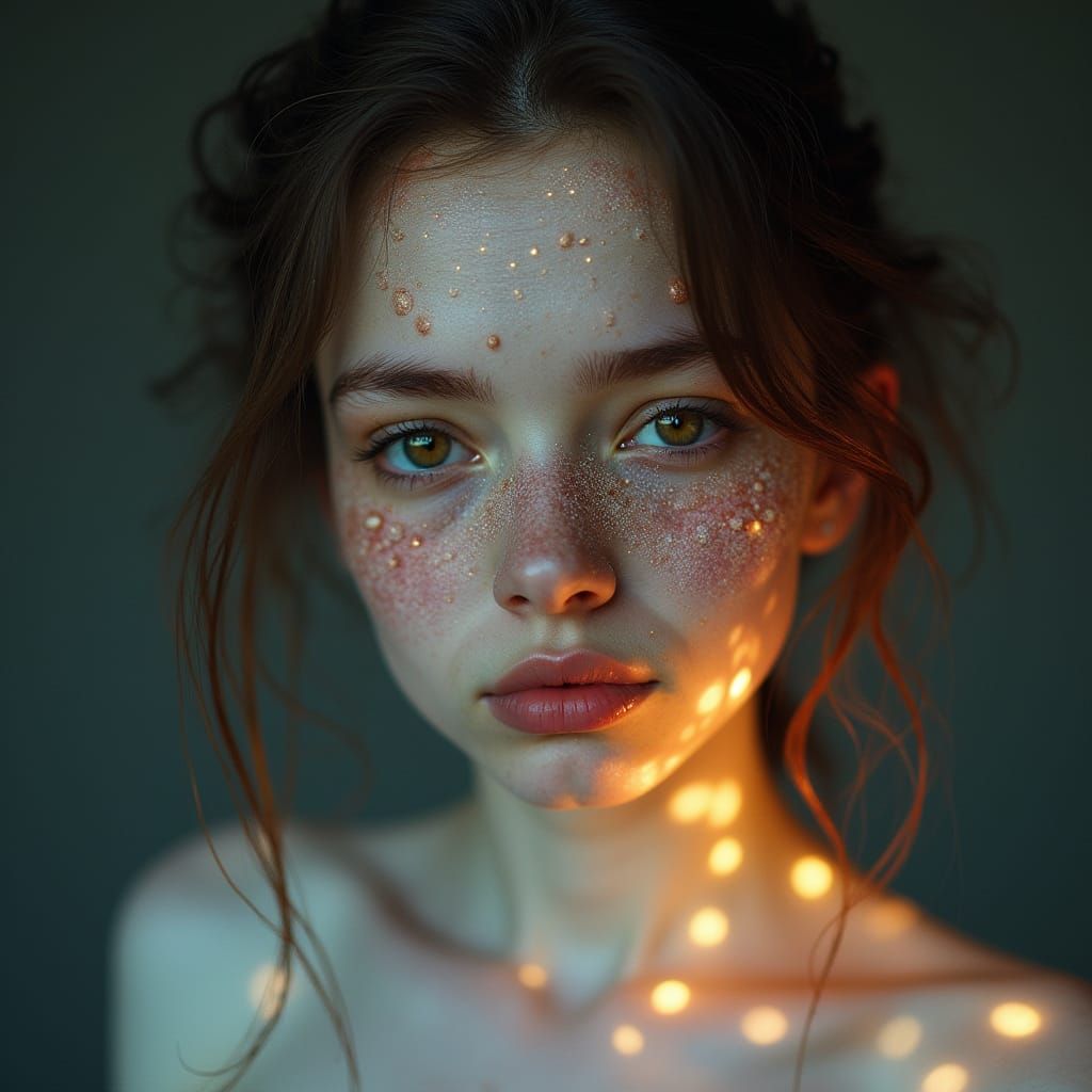 Celestial Beauty with Vitiligo Radiates Ethereal Glow