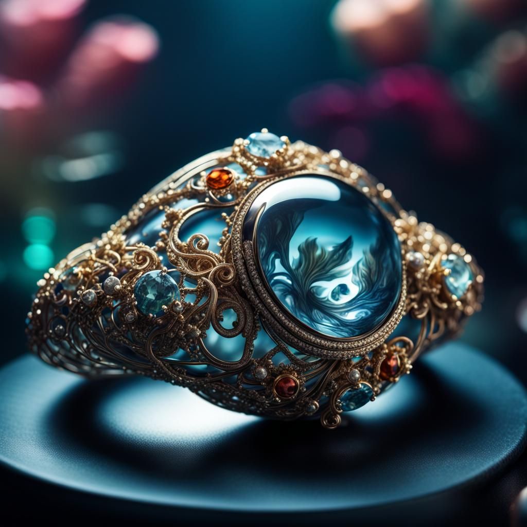 Aquarium Jewelry with Gems and Sparkles