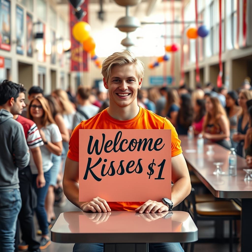 Charming College Welcome in Vibrant, Hyper-Realistic Style