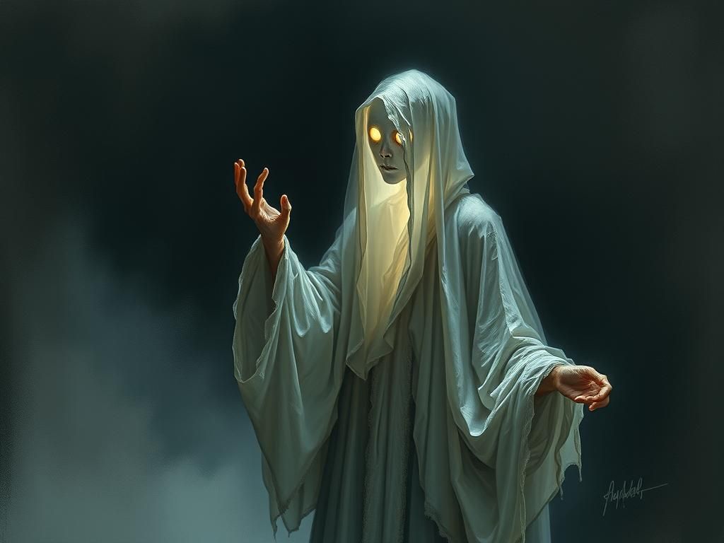Ethereal Ghost Portrait in Gothic Surrealism Style