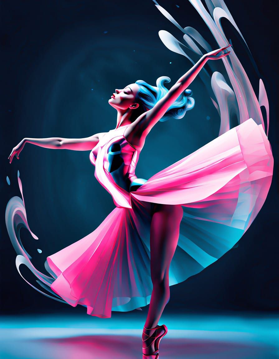 Ethereal Ballerina Suspended in Mid-Air