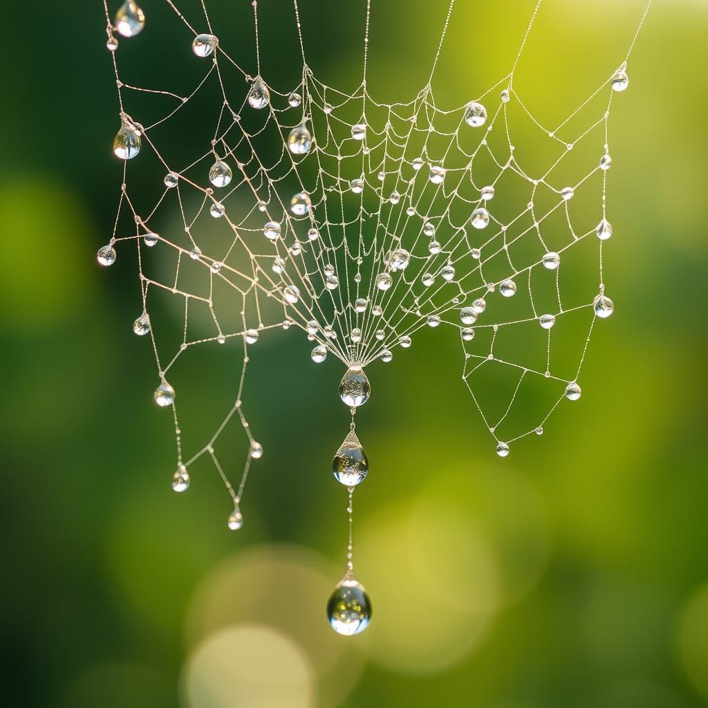 Dewdrop Diamond Necklace Shimmers in Morning Light