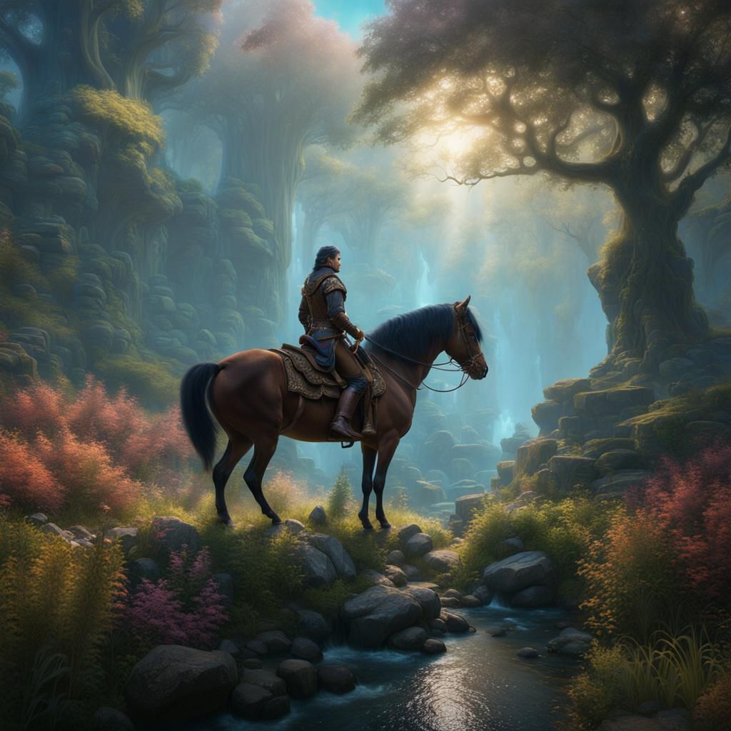 Detailed Centaur Matte Painting in Fantasy Landscape