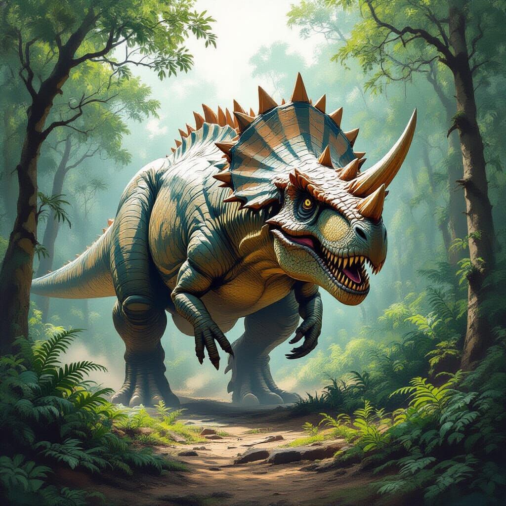 Prehistoric Beast in Primeval Forest
