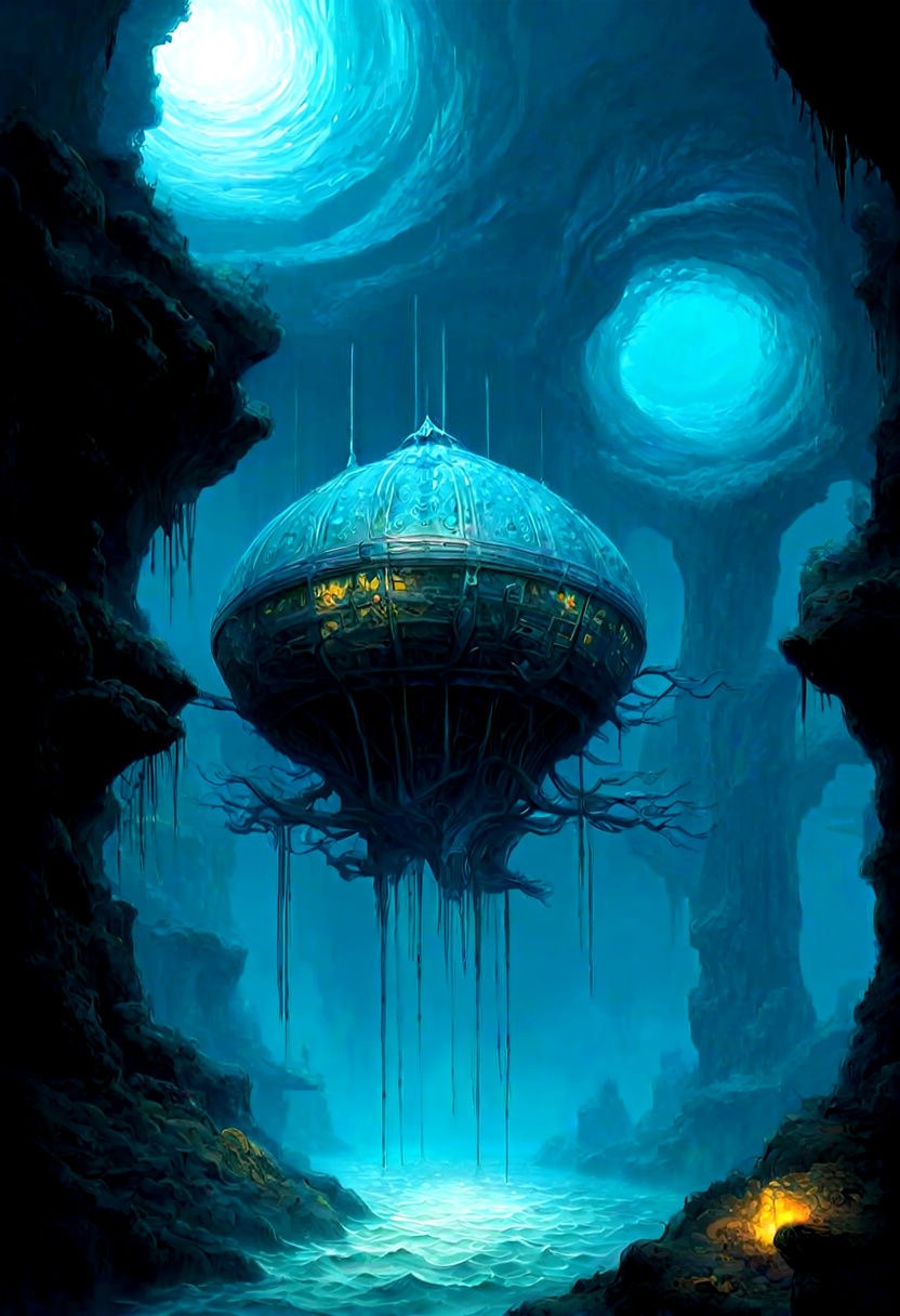 Na'vi Goddess Emerges from Pandora's Ocean in a Glowing, Iri...