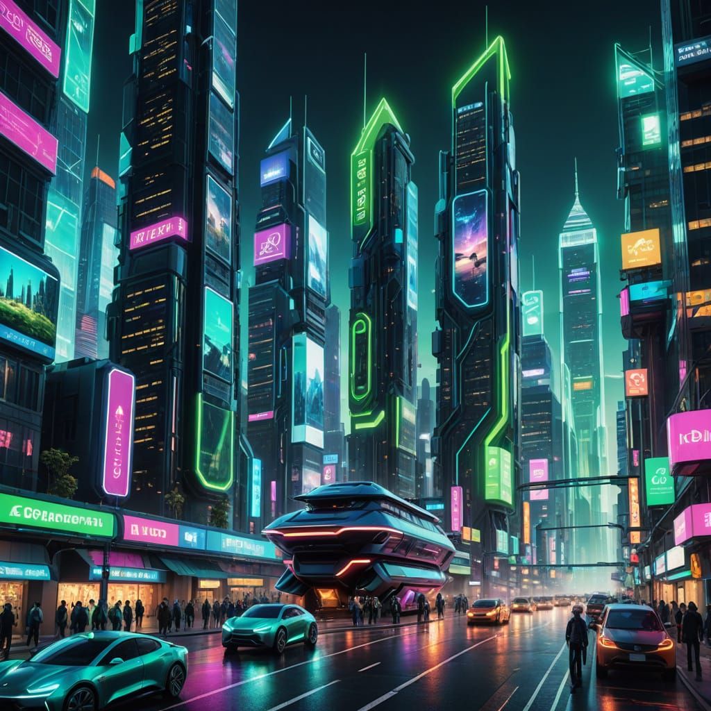 Futuristic Cityscape with Innovative Architecture and Eco-Fr...