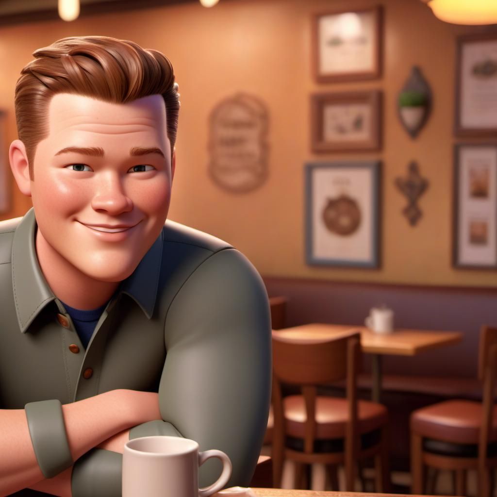 Disney Pixar style 3D adorable handsome Nate Richert as character Harvey Kinkle a man, from Sabrina the Teenage Witch, l...