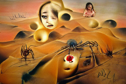 Arid Desert Landscape Under a Blazing Sun