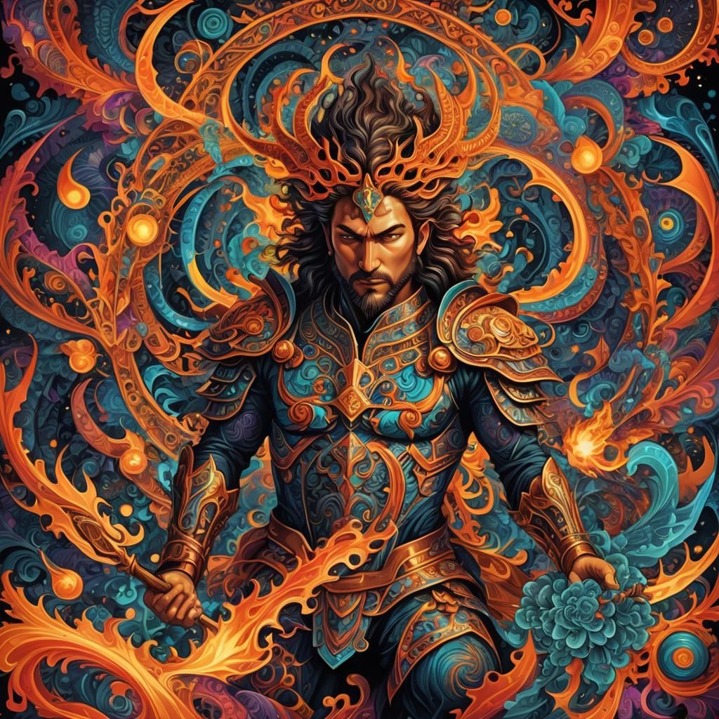 Psychedelic Fractal Art: Sagittarius in Fire