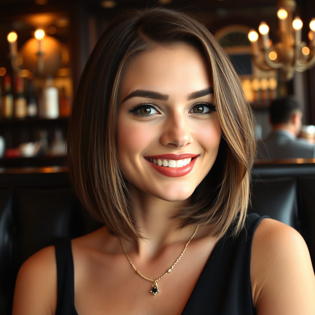 Sophisticated Woman Enjoying an Uptown Bar