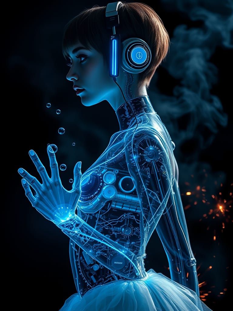 Ballerina with glass suit