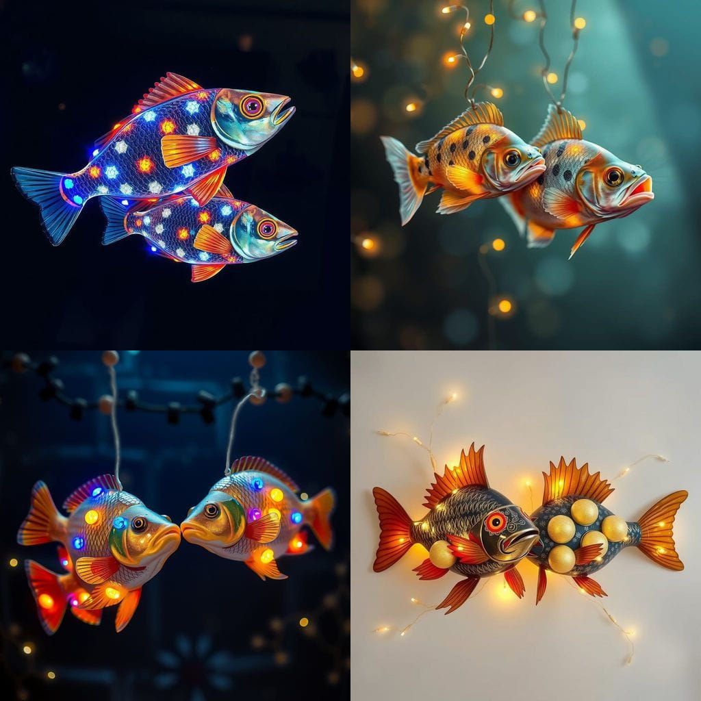 Fairy-Lit Fish in an Underwater Scene