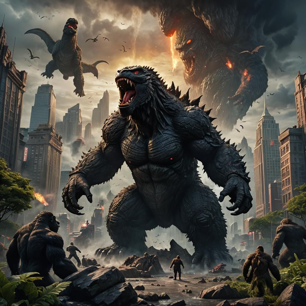 Godzilla vs King Kong: Detailed Fantasy Concept Art