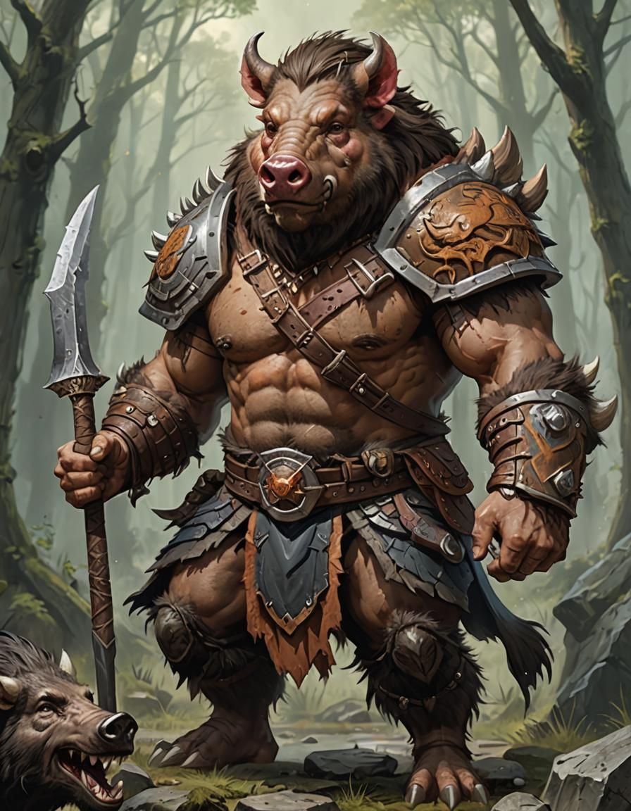 Gorak  boarbarian, D&D character,