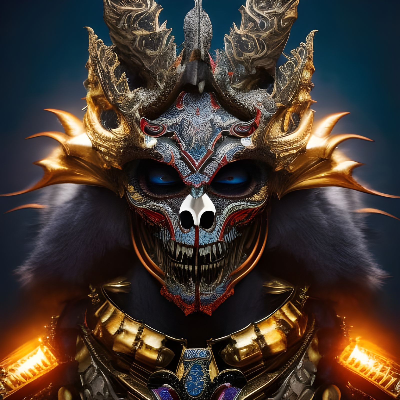 Voodoo Madman in Ornate Costume, Digital Art