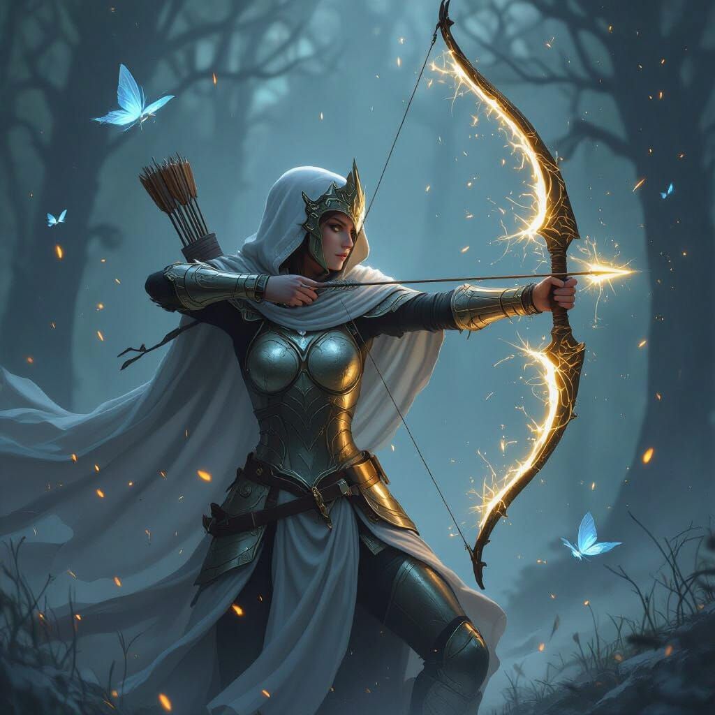 Phantom Archer Queen Attacks with Healers, Digital Animation...