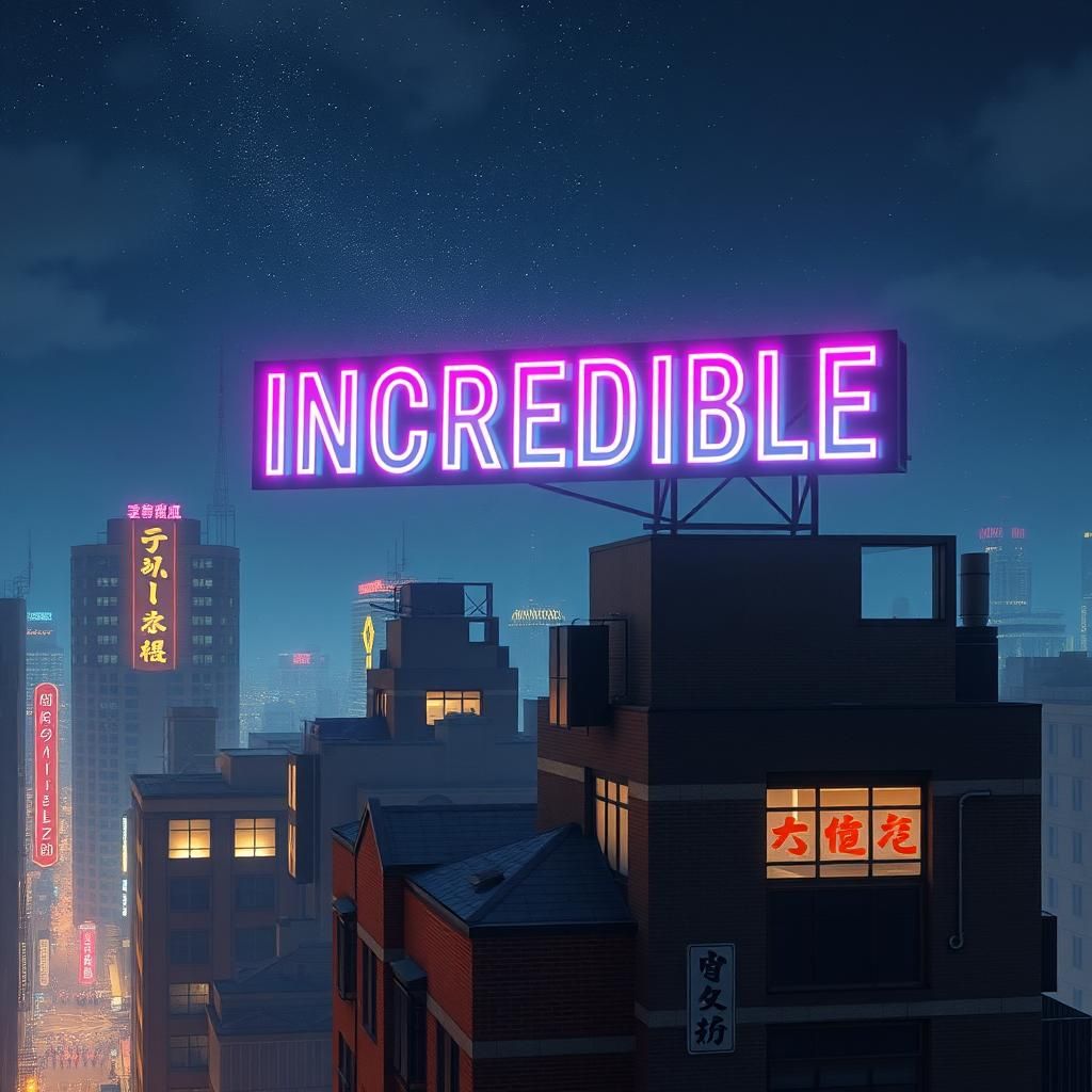 Neon Cityscape: Ukiyo-e Art Style