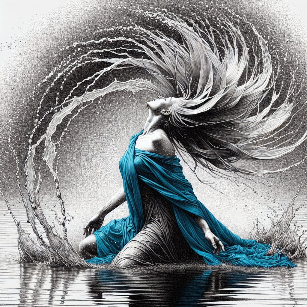 Ethereal Moment in Monochromatic Pencil Style