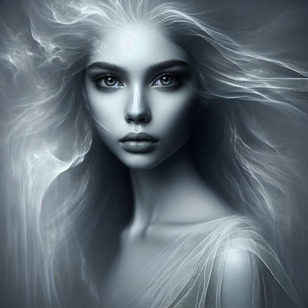 Ethereal Portrait of a Beautiful Female Ghost