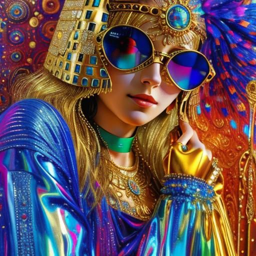 Klimt-Inspired 3D Art with Gold and Silver