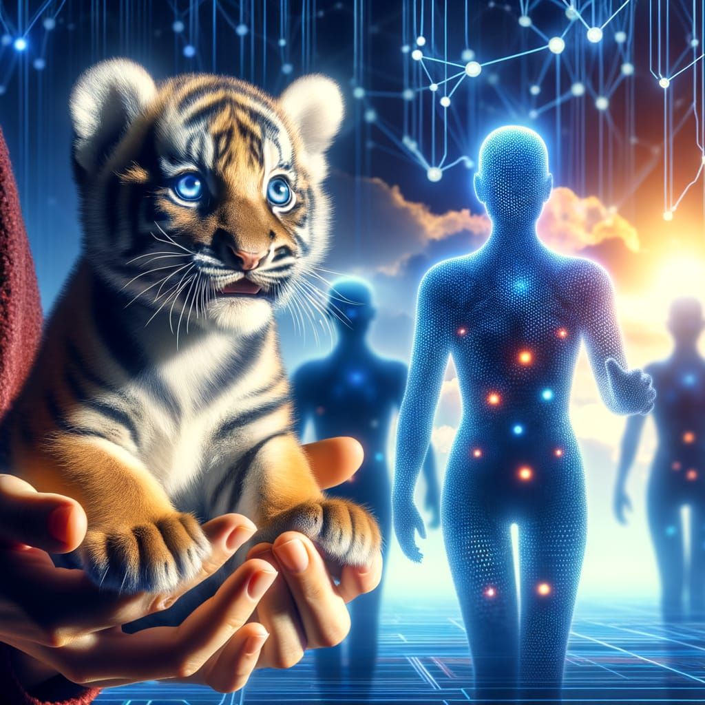 Tiger Cub and Looming AI: A Moment of Fascination